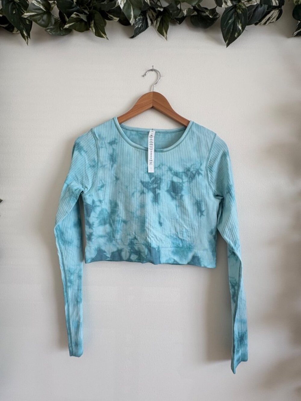 Lululemon Athletic Ebb To Street Long Sleeve Shirt Marble Dye Teal Size 10